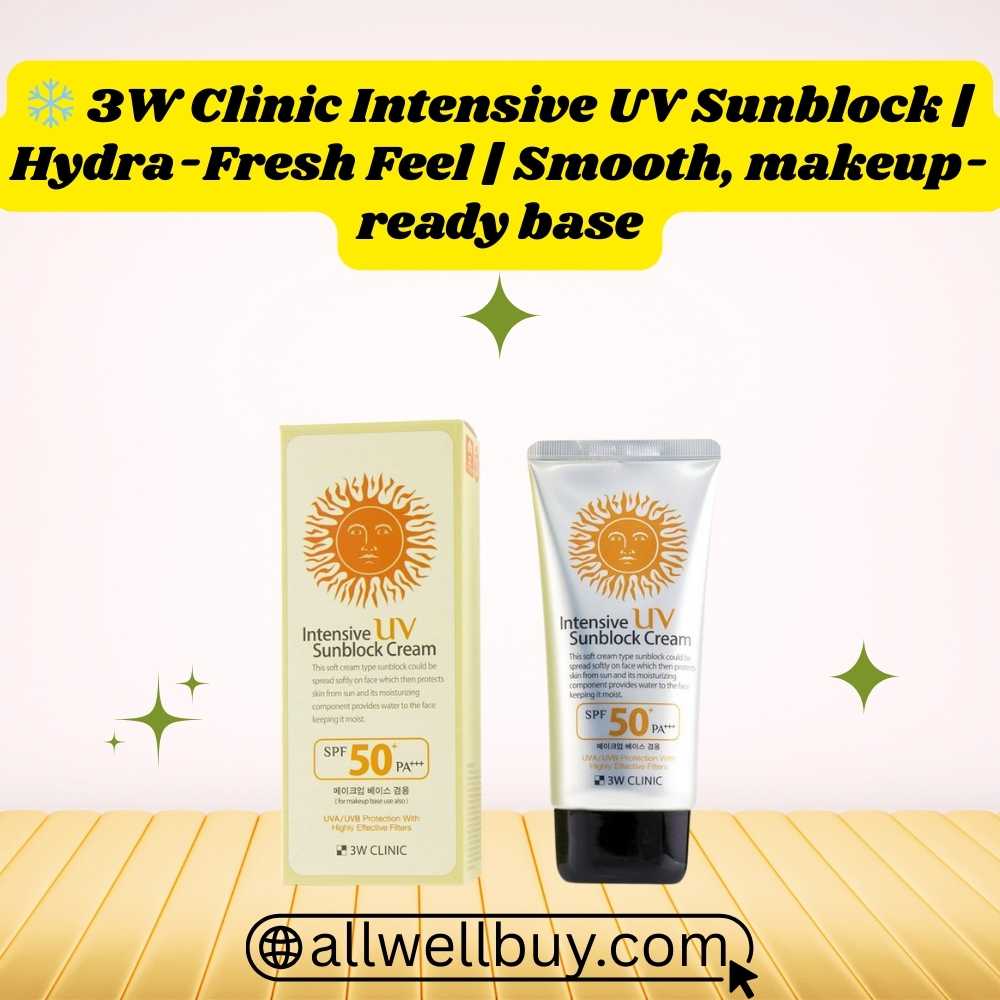 3W Clinic Intensive UV Sunblock Cream SPF50+ | BD Review & Buy Guide
