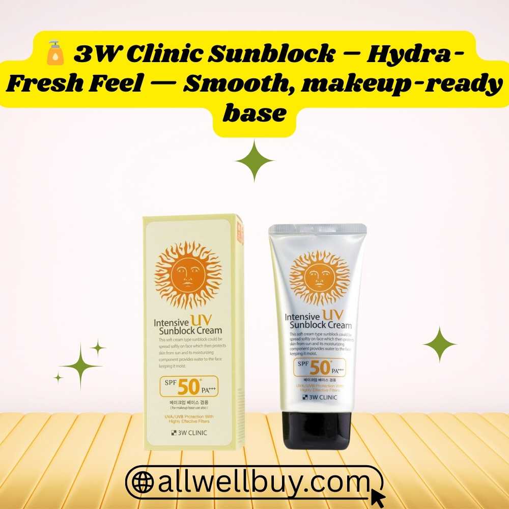 3W Clinic Intensive UV Sunblock Cream SPF50+ PA+++ – অরিজিনাল কিনুন All Well Buy-এ