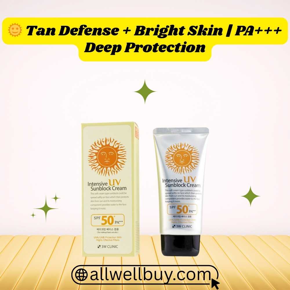 3W Clinic Intensive UV Sunblock Cream Uses in Chattogram | Original Korean Sunblock