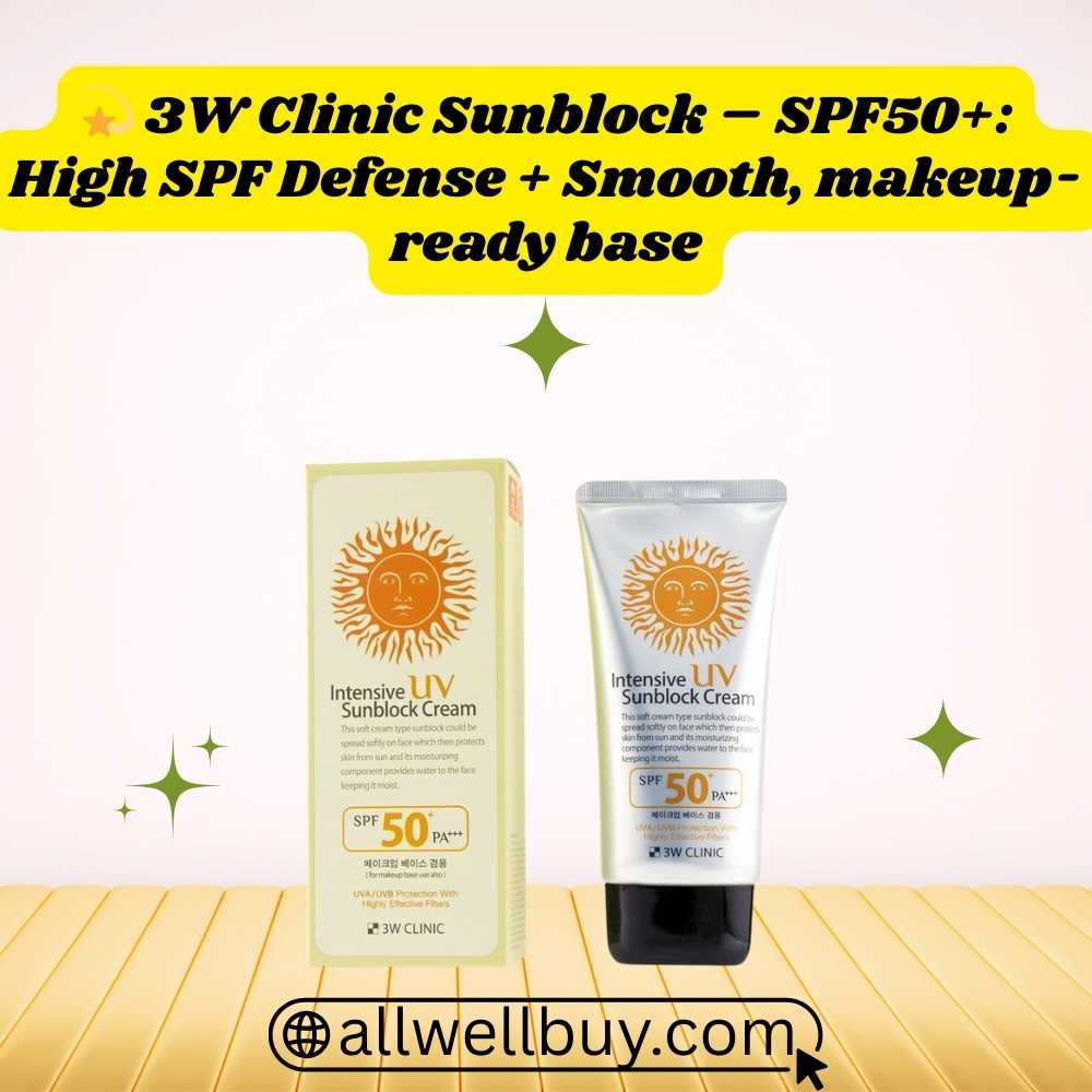 3W Clinic Sunblock অরিজিনাল ডিসকাউন্ট অফার 2026 | All Well Buy BD