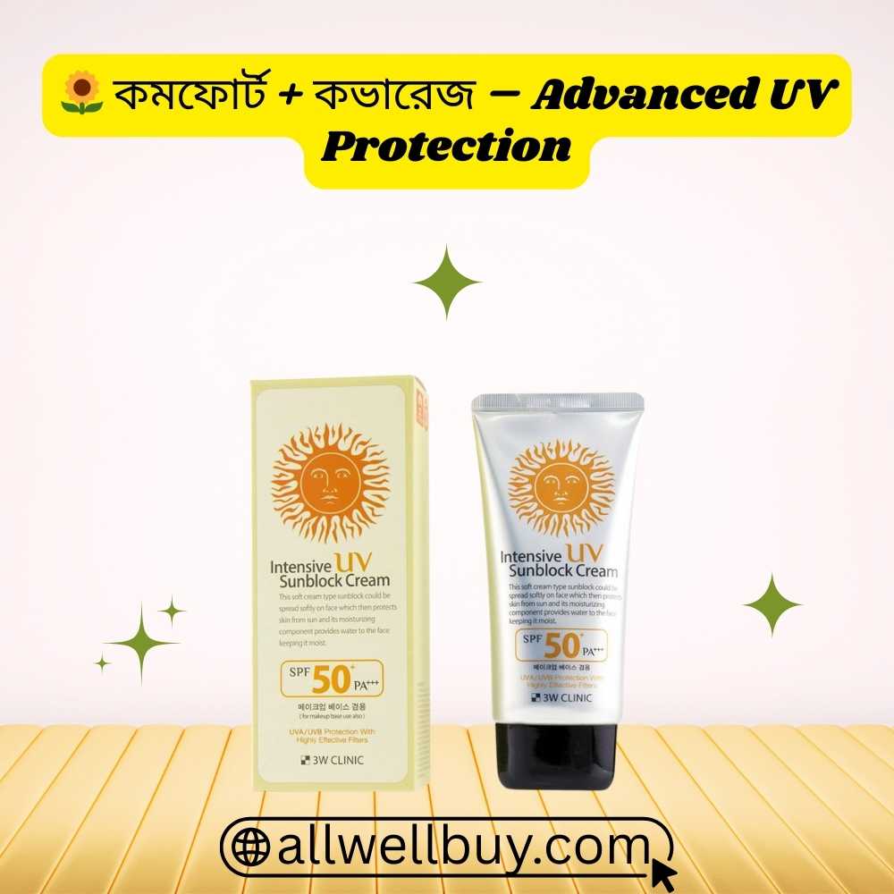 3W Clinic Sunscreen Bangladesh – Korean SPF50+ Sunblock Review