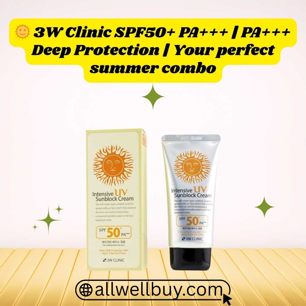 3W Clinic Sunscreen SPF50+ PA+++ অরজিনাল Men | Made in Korea | All Well Buy BD