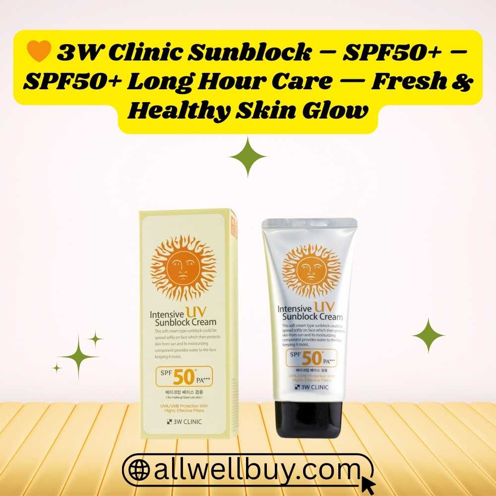 3W Clinic UV Sunblock Cream Price Discount Offer 2026 | All Well Buy