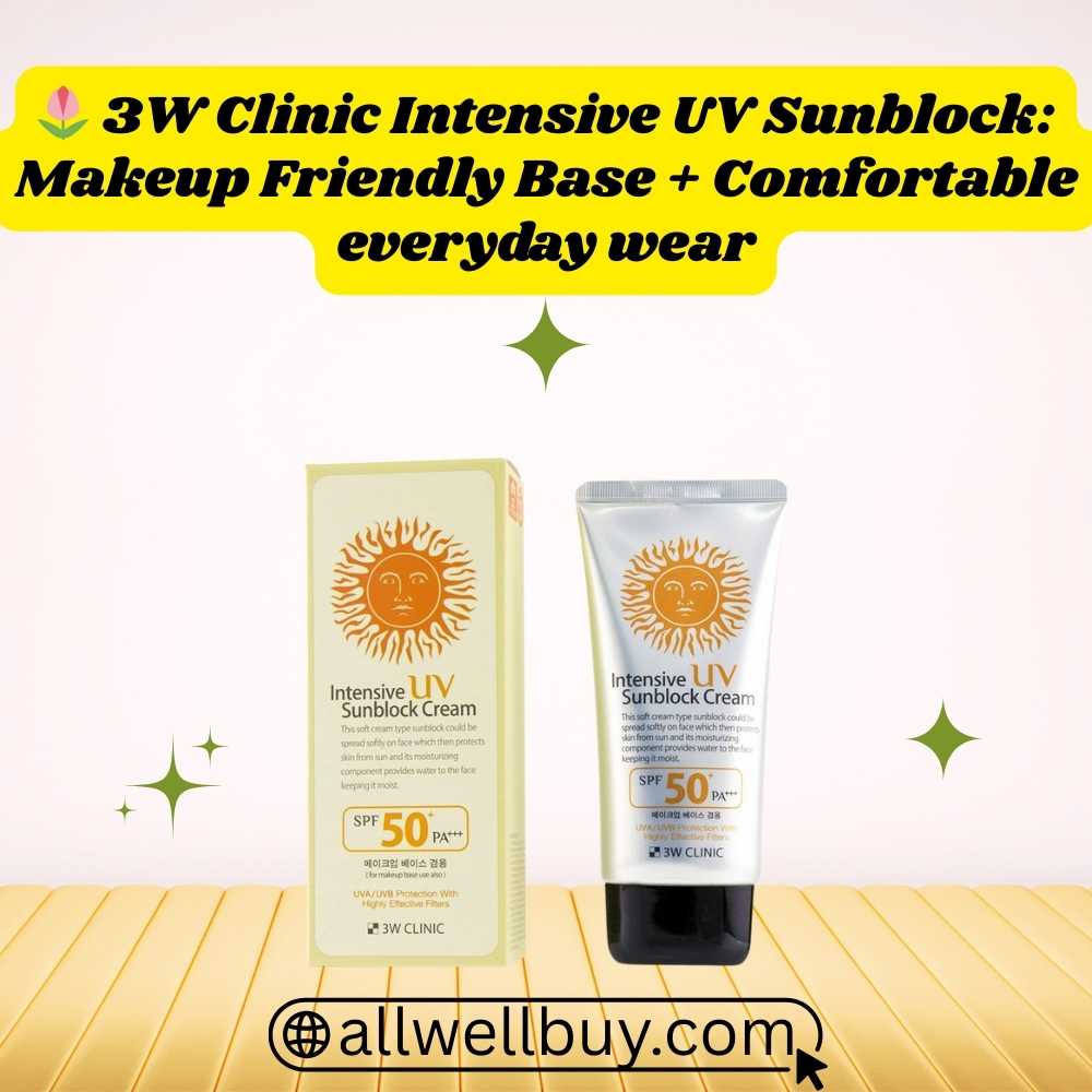 Best Face Sunscreen PA+++ in Bangladesh | 3W Clinic Intensive UV Sunblock Cream SPF50+