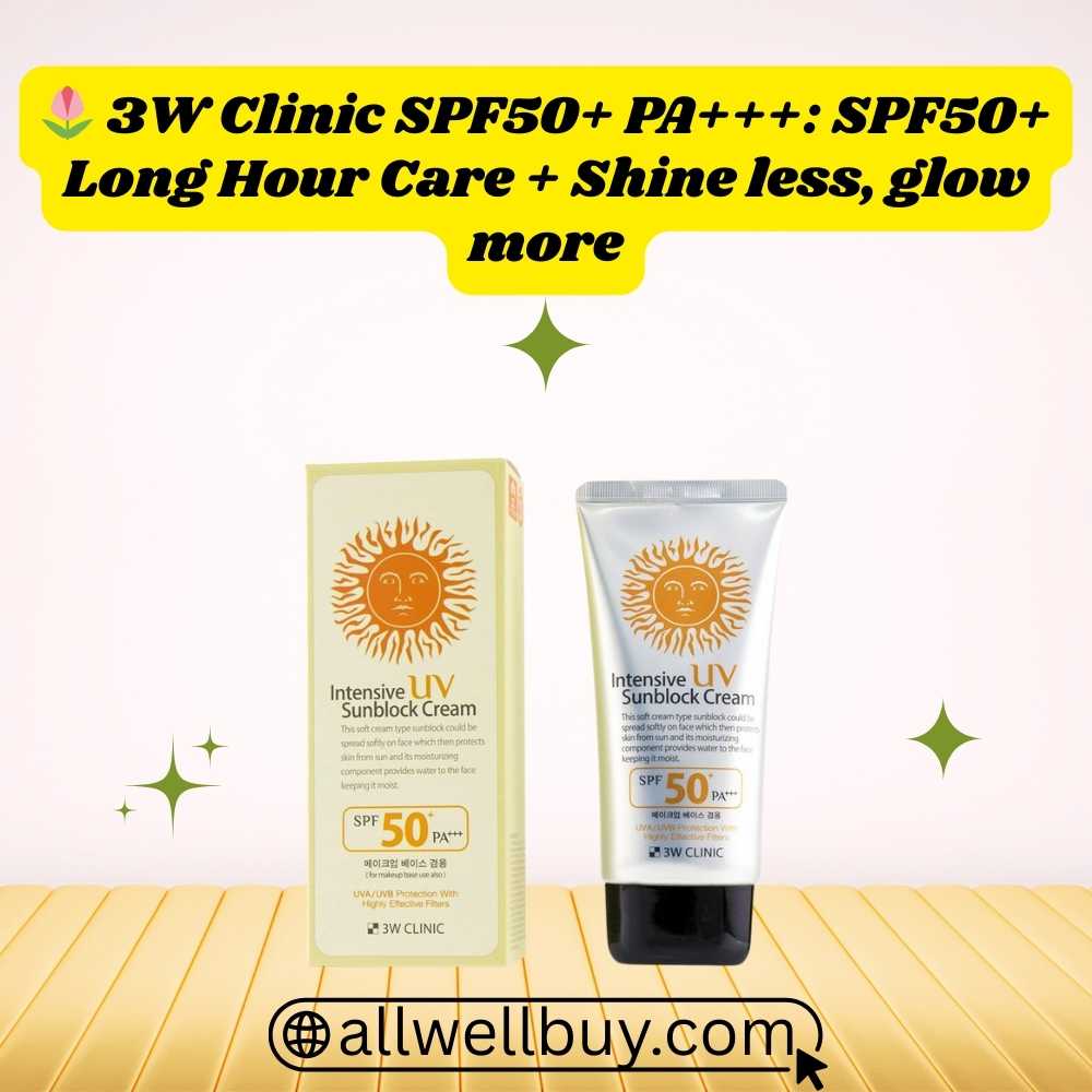 Makeup-Friendly Sunscreen Primer BD | 3W Clinic Intensive UV Sunblock Cream SPF50+