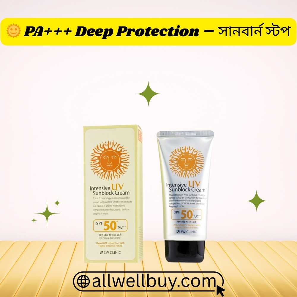 PA+++ Very High UVA Protection | 3W Clinic Sunblock Cream Review