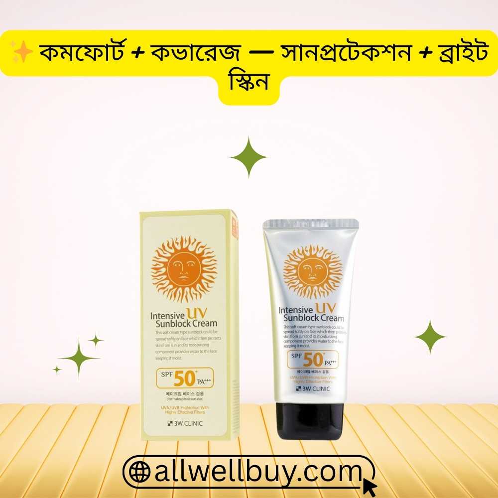 Sensitive Skin Safe Sunscreen BD – 3W Clinic SPF50+ PA+++ Review