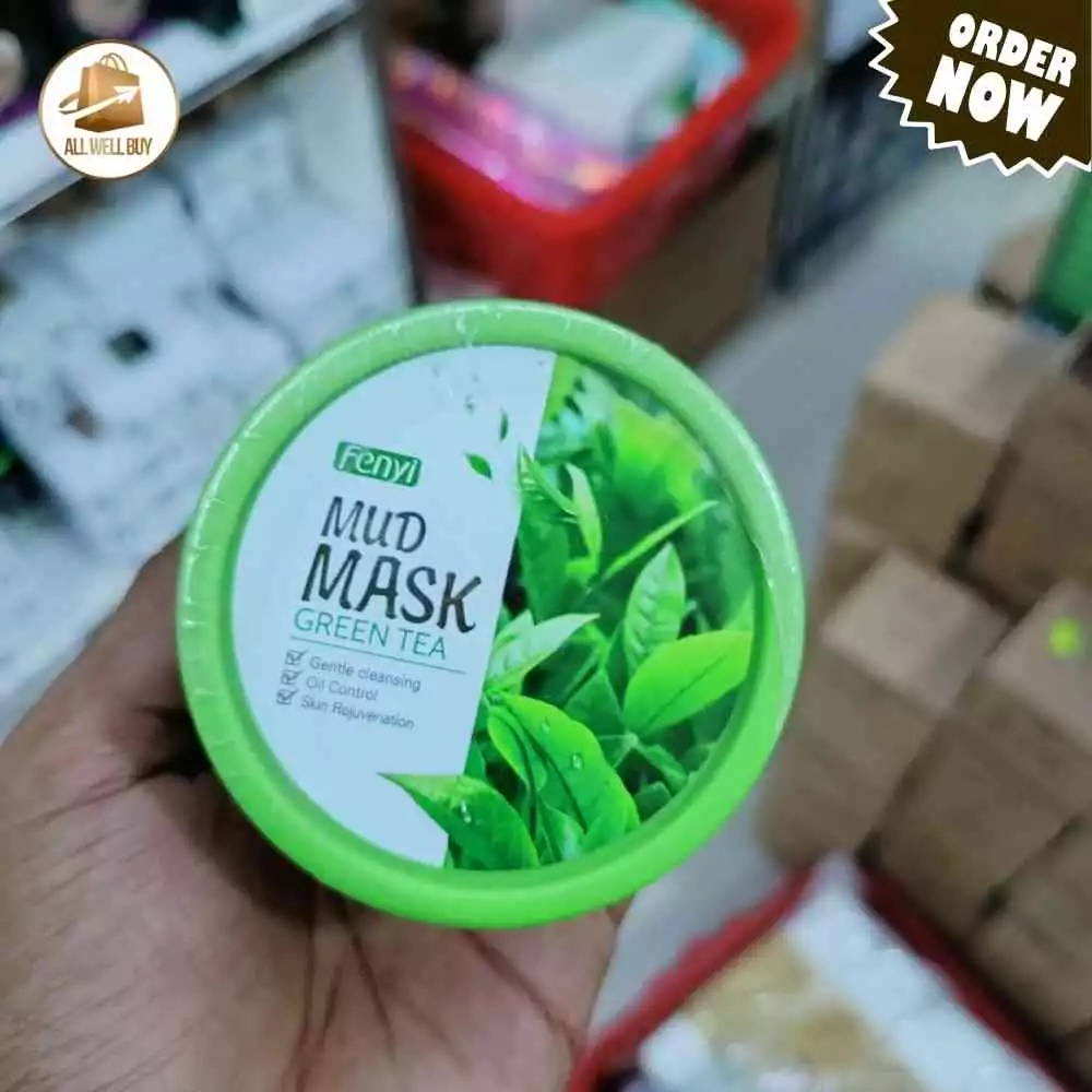 Fenyi Green Tea Mud Mask Brightening Remove Acne Pores Blackheads Cleansing Oil Control- 100ml