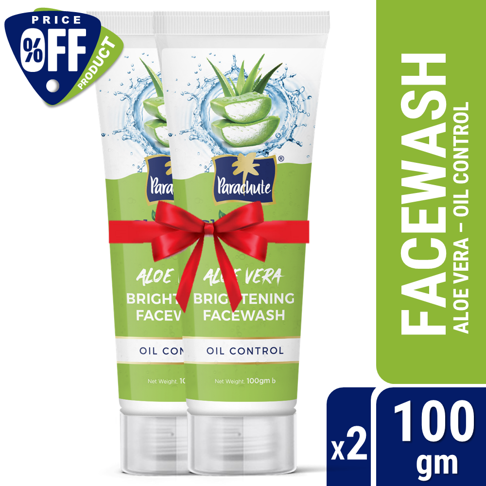 Parachute SkinPure Aloe Vera Brightening Facewash with Green Tea, Oil  Control, Bright & Glowing Skin, All