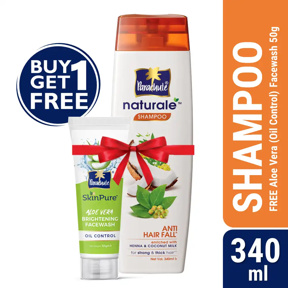 Buy One Parachute Naturale Shampoo Anti Hair Fall 340Ml Get One Aloe Vera Facewash - Oil Control - 50Gm Free