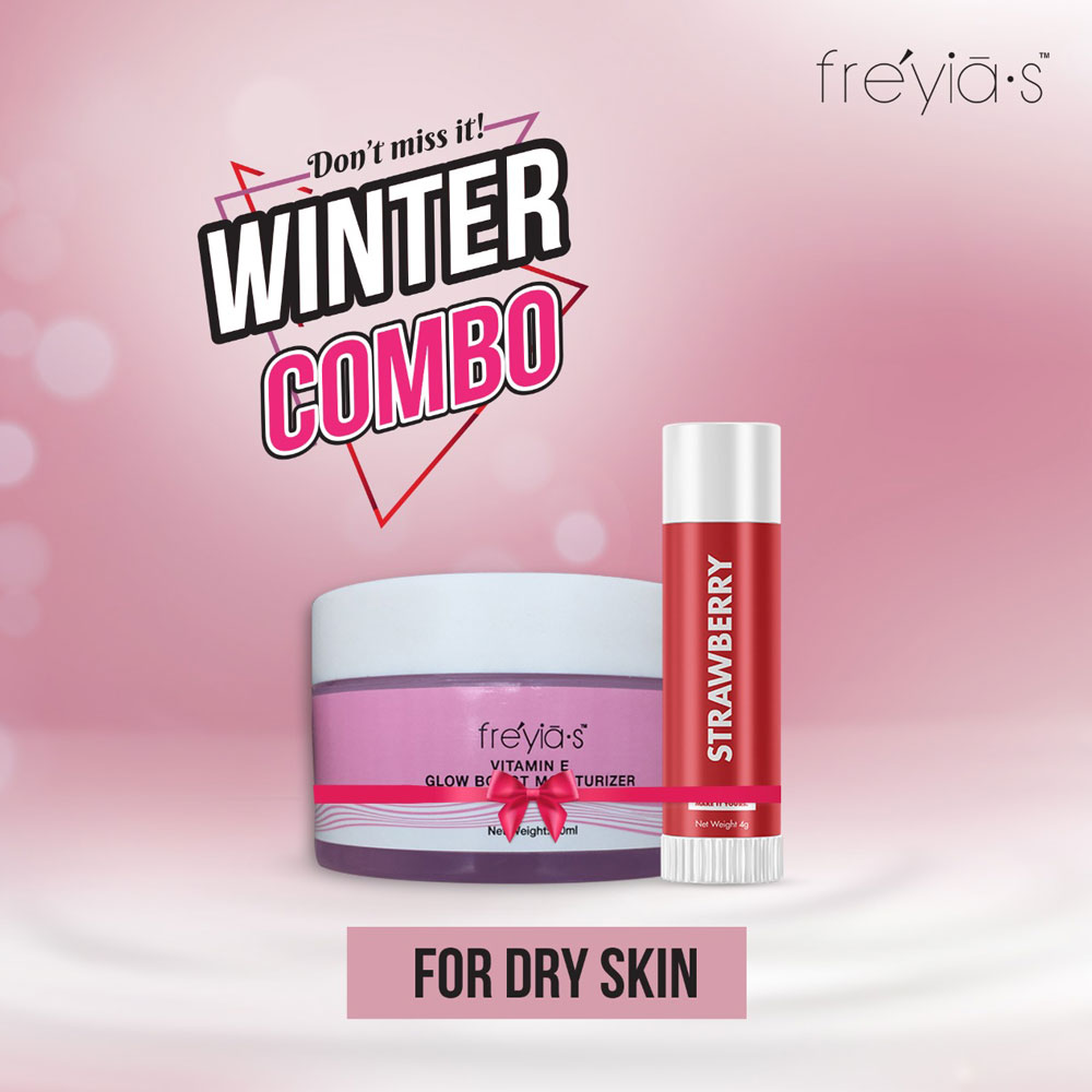 Freyias Vitamin E Glow Boost Moisturizer 50ml And Freyias Strawberry LipGlam 4ml Combo