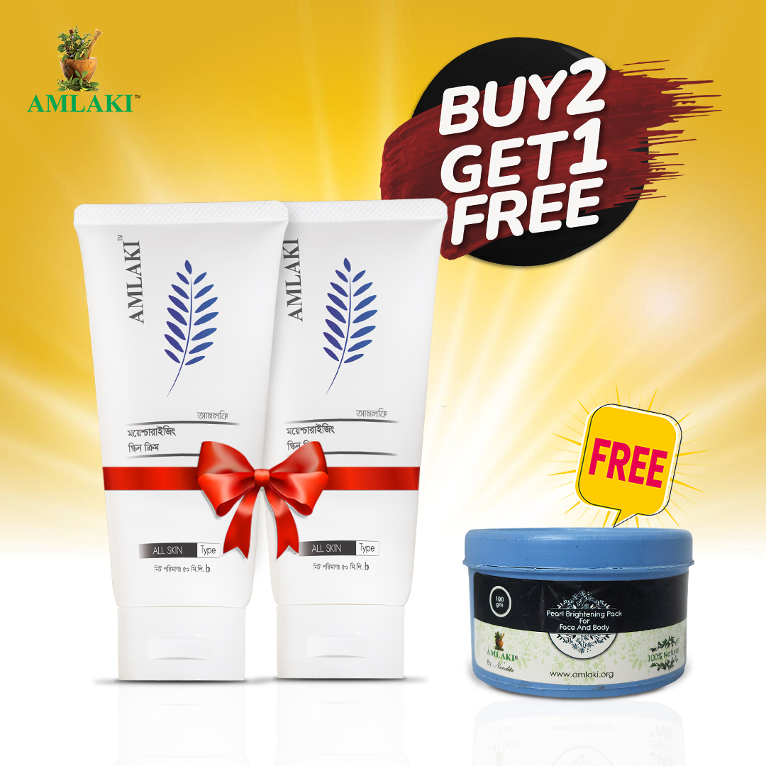 Amlaki B2G1 Offer 6 ( Amlaki Mosturizing Skin Cream 50.0 gm +  Amlaki Pearl Brightening Pack for Face & Body 100.0 gm )