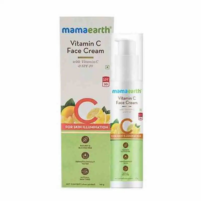 Mamaearth vitamin C face cream with vitamin C & SPF 20 for skin illumination