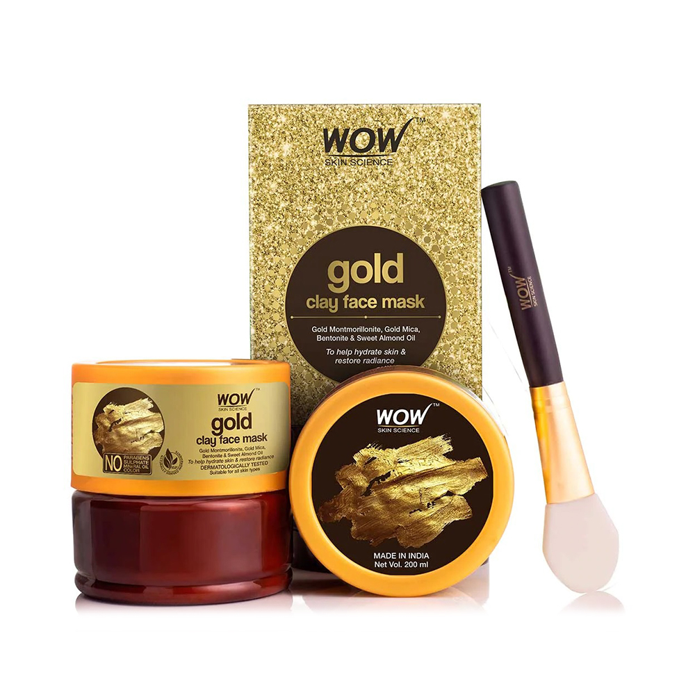 Wow Gold Clay Face Mask for Hydrating Skin & Restoring Radiance