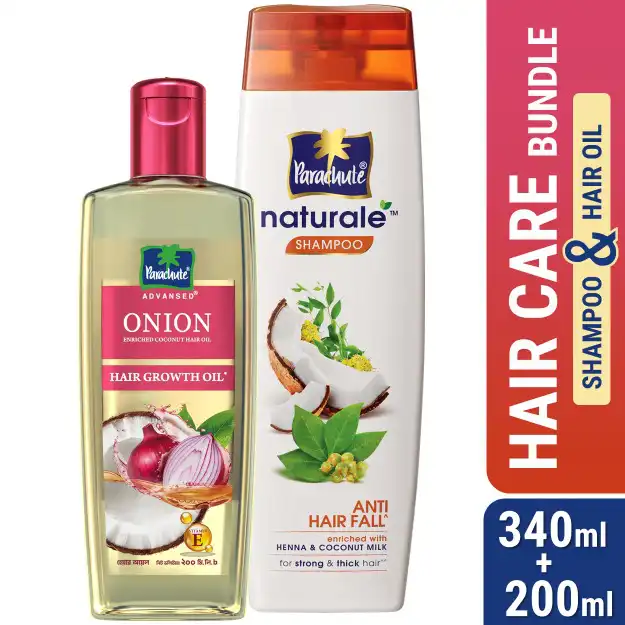 Parachute Naturale Shampoo Anti Hair Fall 340ml & Parachute Advansed Onion Enriched Coconut Hair Growth Oil 200ml Combo price in Bangladesh