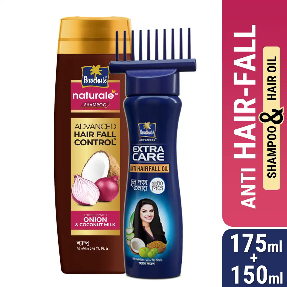 Parachute Anti Hairfall Oil Extra Care 150ml & Parachute Naturale Shampoo Advanced Hair Fall Control 175ml Combo price in Bangladesh
