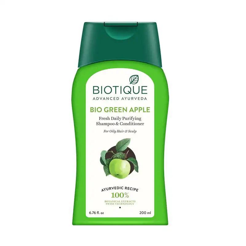 Biotique Bio Green Apple Fresh Daily Purifying Shampoo And Conditioner For Oily Hair And Scalp
