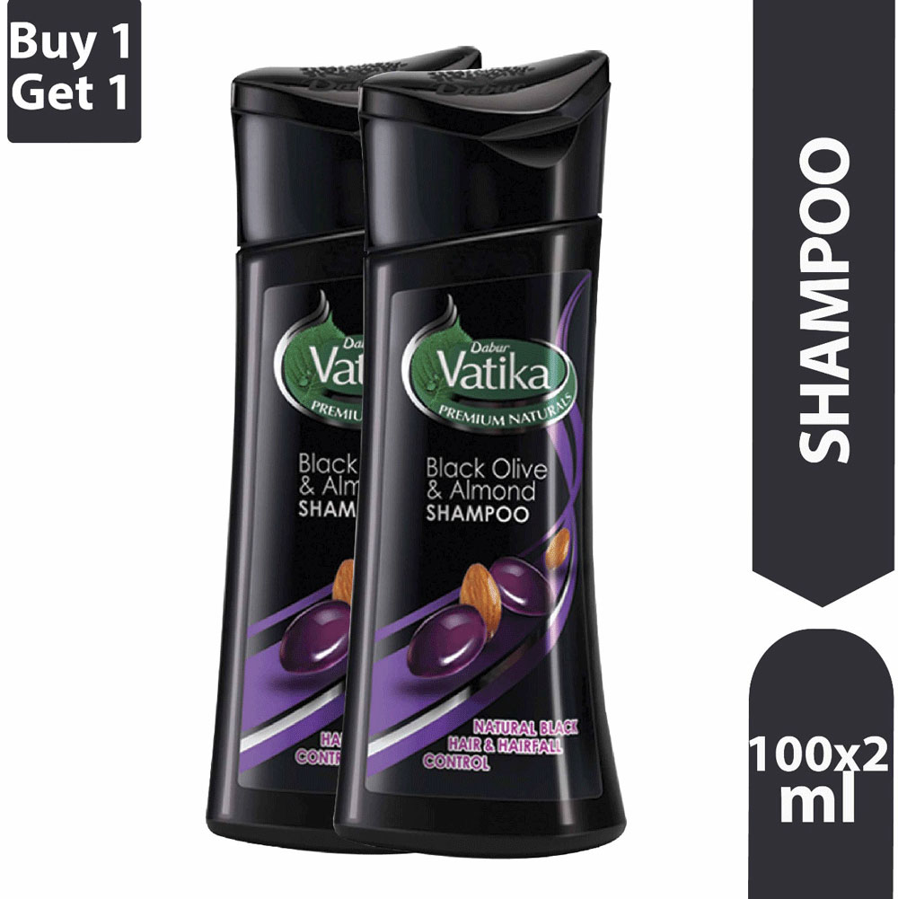 Vatika Black Olive & Almond Shampoo 100 ml (Buy 1 Get 1 Free)