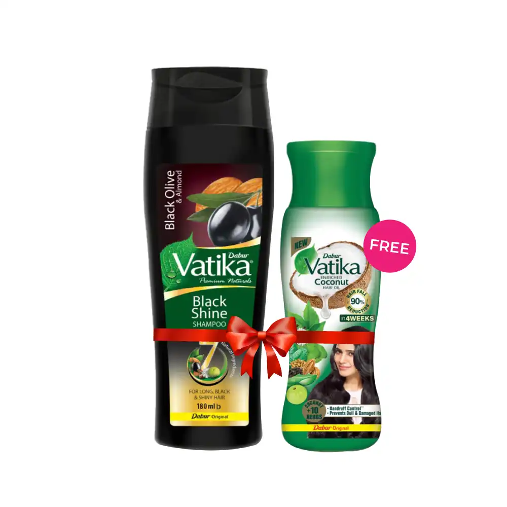 Buy 1 Vatika Black Shine Shampoo 180ml Get Vatika Hair Oil 75ml Free price in Bangladesh