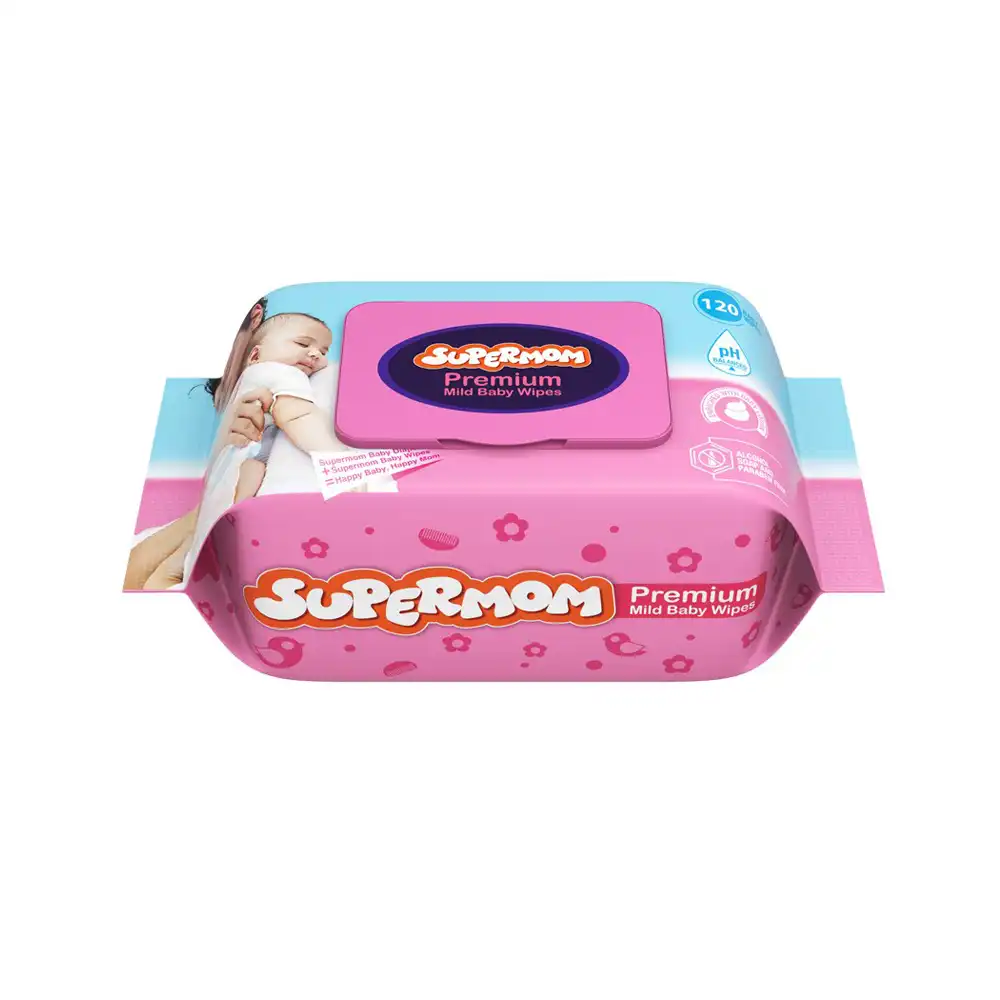 Supermom Mild Baby Wipes- 120 Pcs price in Bangladesh