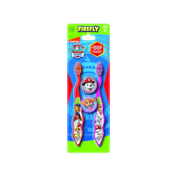 Firefly Paw Patrol Twin Pack Toothbrush & Caps