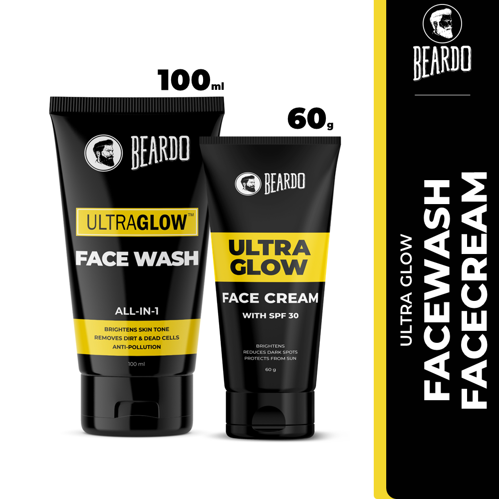 Beardo Combo - Ultra Glow Facewash 100ml & Ultra Glow Face Cream 60g