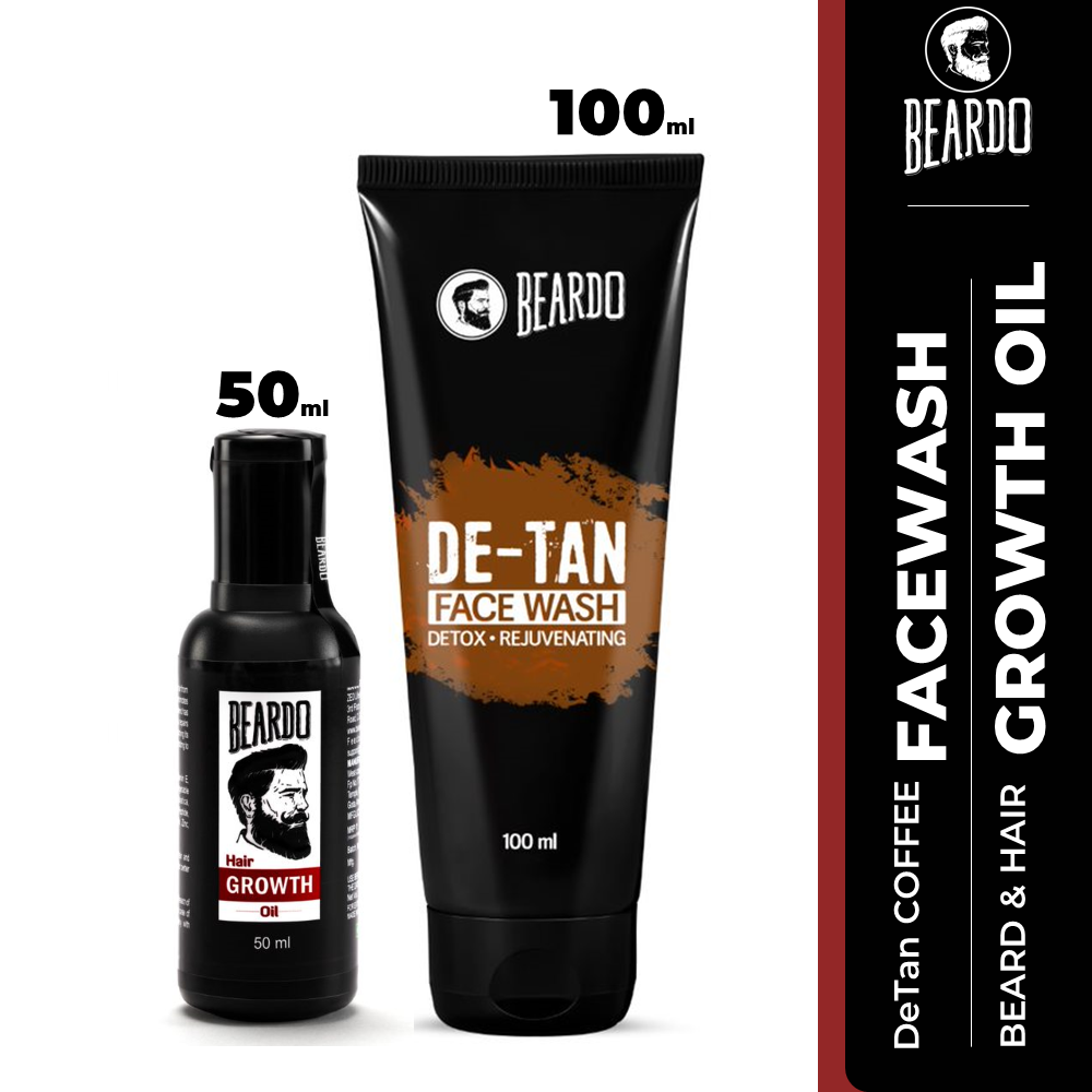 Beardo Combo - Beard & Hair Growth Oil 50ml & DeTan Coffee Face Wash 100ml
