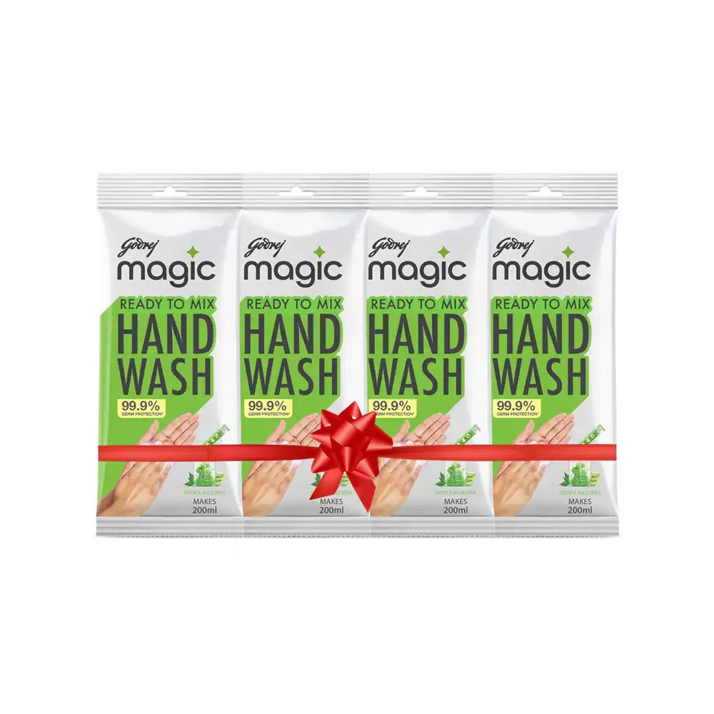 Buy pack of 4 Godrej Magic Neem Aloe Vera Handwash Refill 9gm Get 20 Tk Off (makes 800ml of Handwash) price in Bangladesh