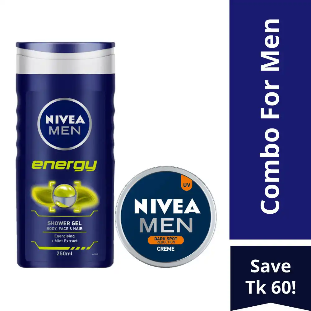 Nivea Men Shower Gel Energy 250ml & Dark Spot Reduction Creme 30ml Combo Offer