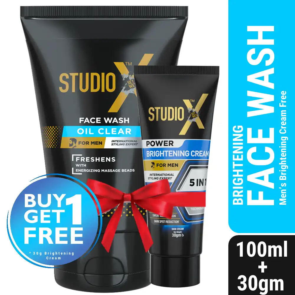 Studio X Oil Clear Facewash for Men 100ml ( Men's Brightening Cream 30gm FREE) price in Bangladesh