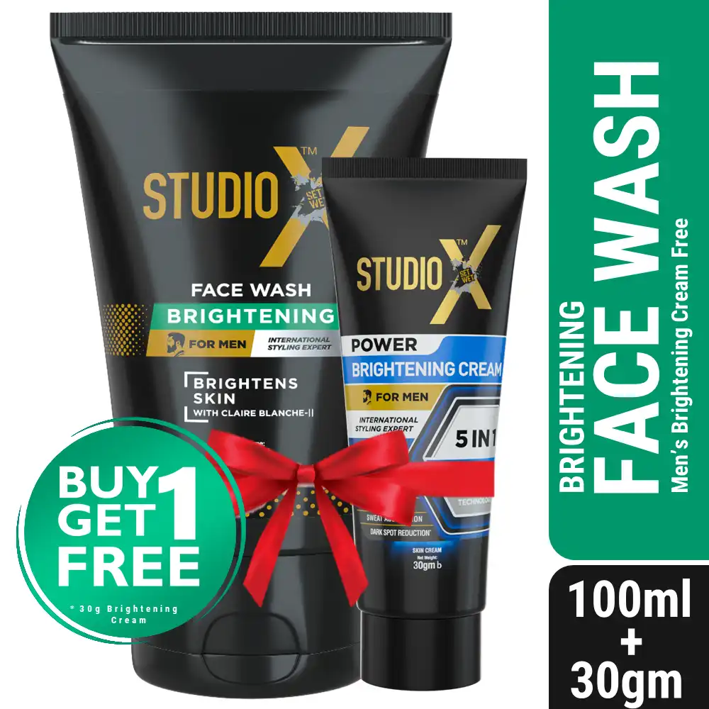 Studio X Brightening Facewash for Men 100ml (Men's Brightening Cream 30gm FREE) price in Bangladesh