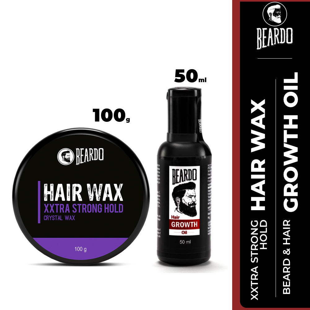 Beardo Combo - Beard & Hair Growth Oil 50ml & Xxtra Strong Hold Hair Wax 100g