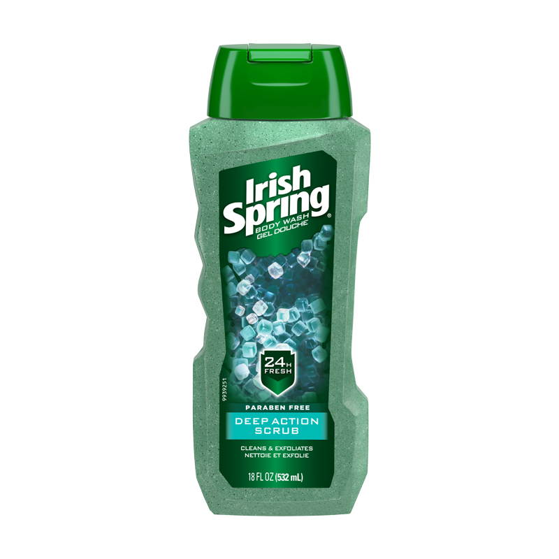 Irish Spring Deep Action Scrub Exfoliating Body Wash for Men