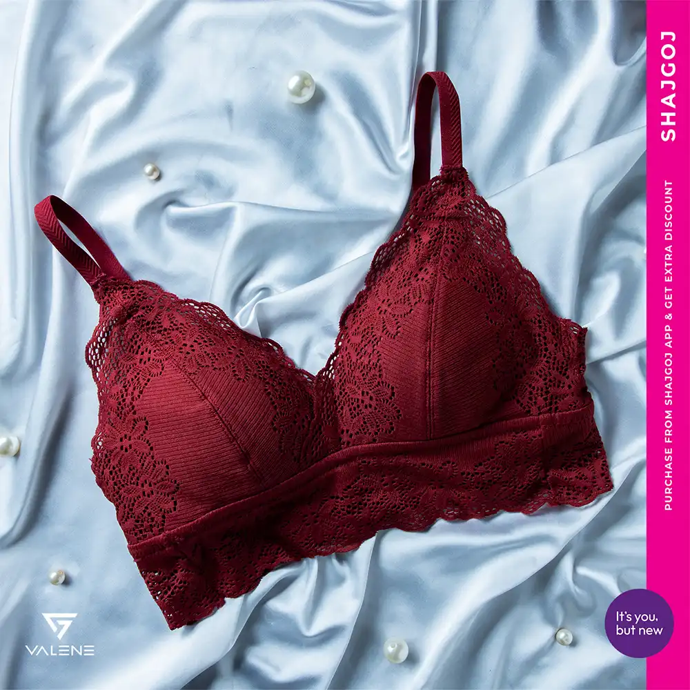 Valene Lacy Affair Bra-Maroon