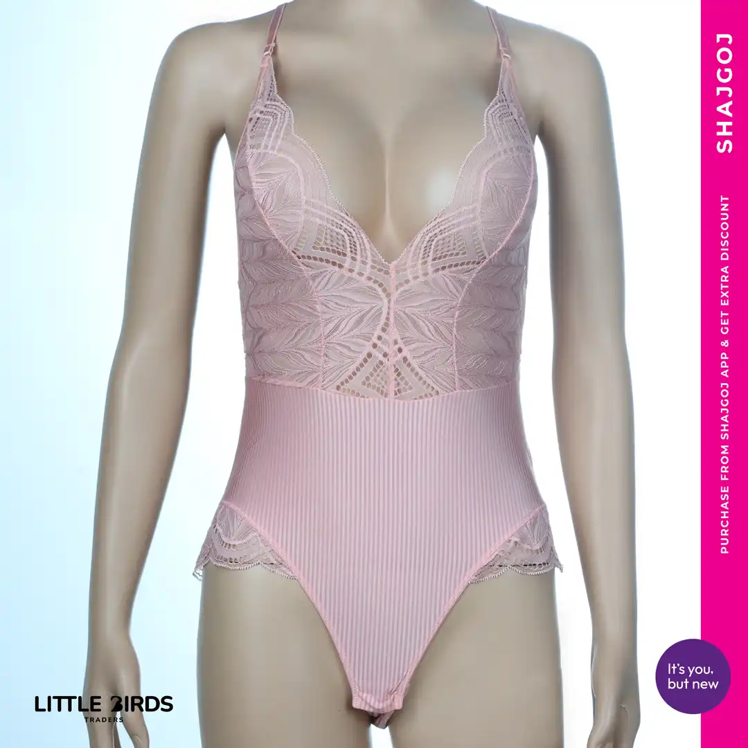 LBT Floral Touch Lacy Bodysuit - Peach price in Bangladesh