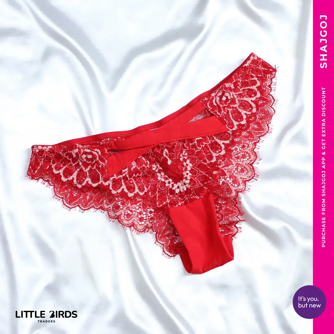 LBT Mid Waist Tringle Lace Panty - Red price in Bangladesh