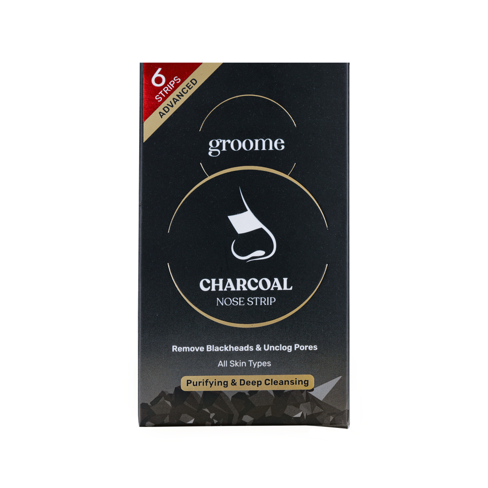 Groome Black Head Remover Charcoal Nose strips(Monthly Pack) 6 pcs