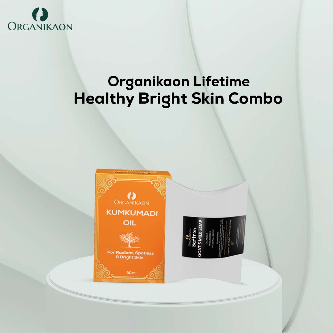 Organikaon Bright Skin Combo (Organikaon Saffron Goat Milk Soap 100.0 gm + Organikaon Kumkumadi Oil 30.0 ml )