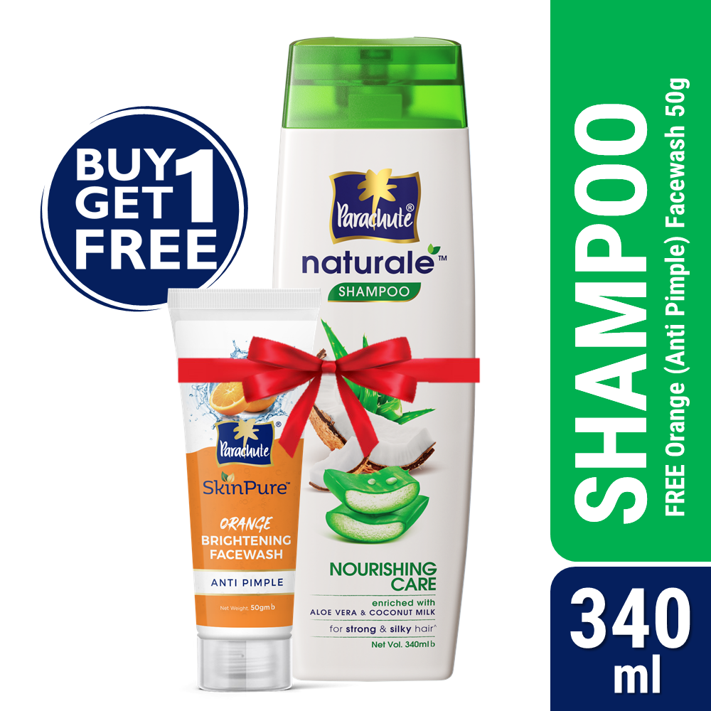 Buy One Parachute Naturale Shampoo Nourishing Care 340Ml Get One Orange Facewash - Anti Pimple - 50Gm Free