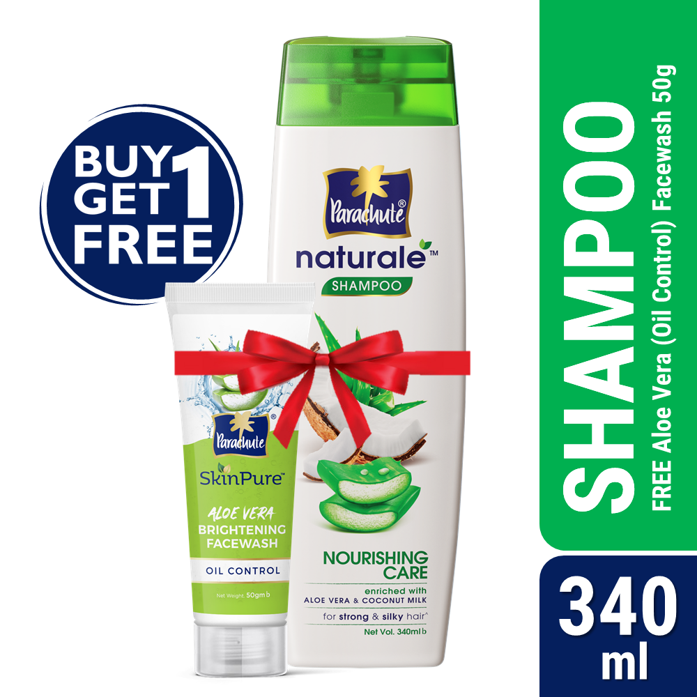 Buy One Parachute Naturale Shampoo Nourishing Care 340Ml Get One Aloe Vera Facewash - Oil Control - 50Gm Free